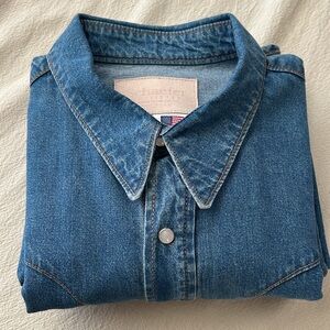 Schaefer Outfitter Mens Denim Western Pearl Snap Shirt Size L